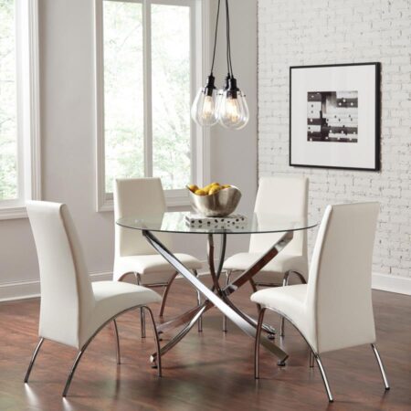 Walsh Contemporary Chrome Dining Table - Image 2
