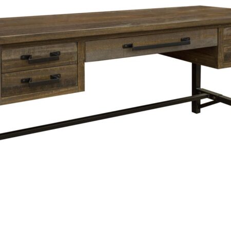 Loft Brown 5 Drawer Desk in Gray and Brown