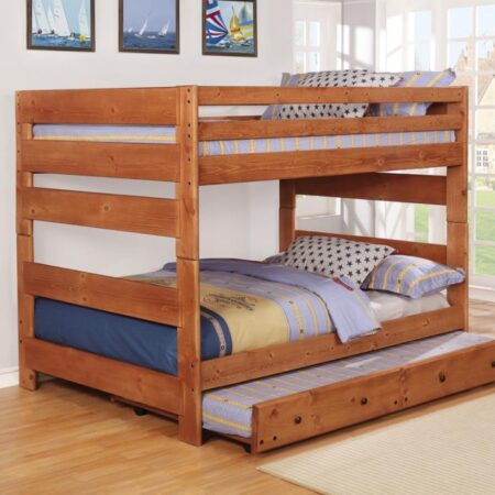 Wrangle Hill Amber Wash Full-over-Full Bunk Bed
