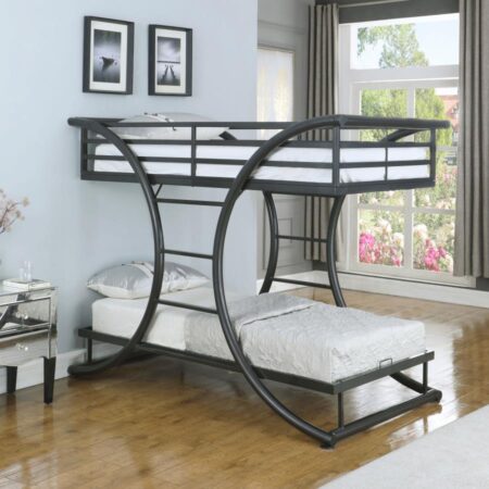 Stephan Contemporary Gunmetal Twin-over-Twin Bunk Bed