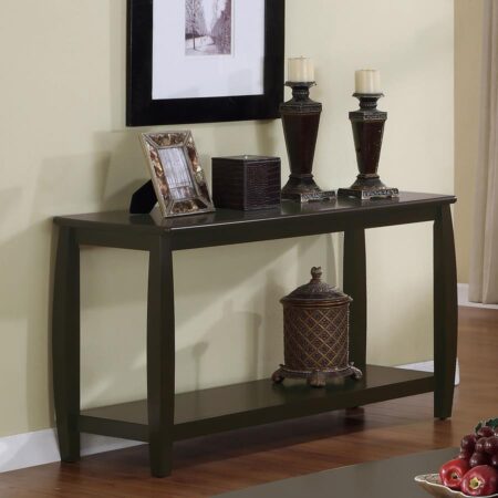 Wood Top Espresso Sofa Table