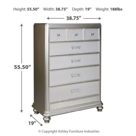 Coralayne - Five Drawer Chest - Image 4