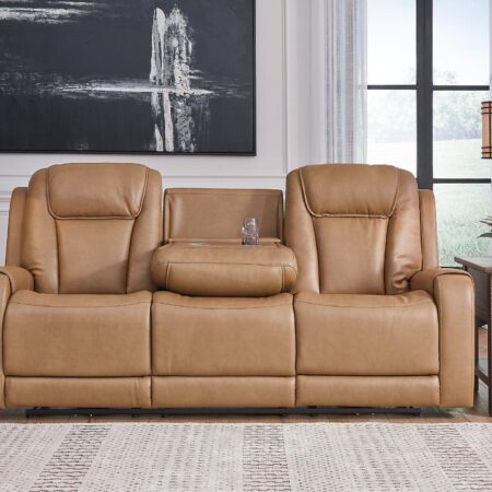 Card Player Cappuccino Power Reclining Sofa - Image 8
