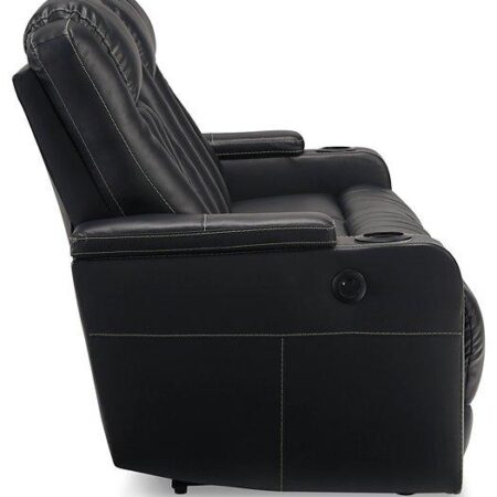Center Point Black Reclining Sofa with Drop Down Table - Image 5