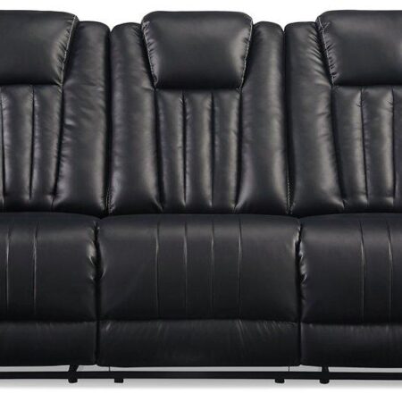 Center Point Black Reclining Sofa with Drop Down Table - Image 4