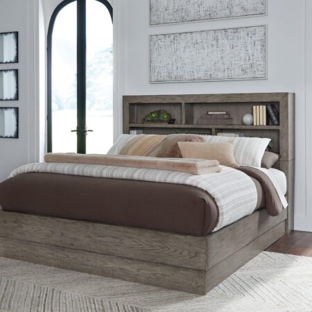 Anibecca Weathered Gray Queen Bookcase Bed - Image 2