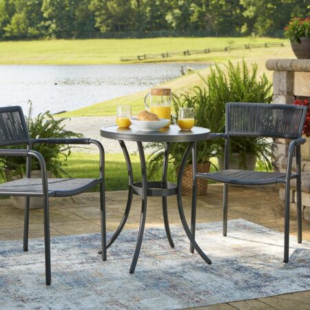 Crystal Breeze Gray 3-Piece Table and Chair Set - Image 2