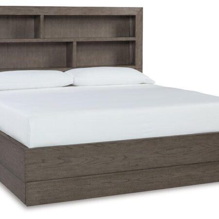 Anibecca Weathered Gray King Bookcase Bed image