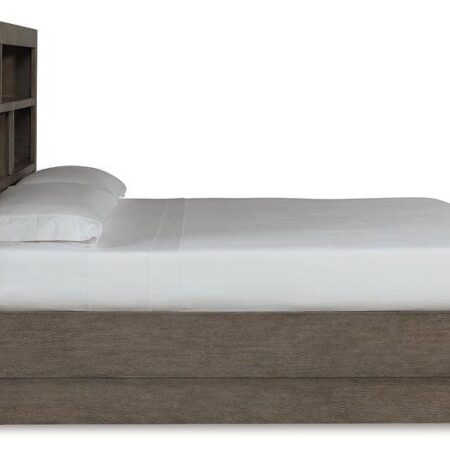 Anibecca Weathered Gray Queen Bookcase Bed - Image 5