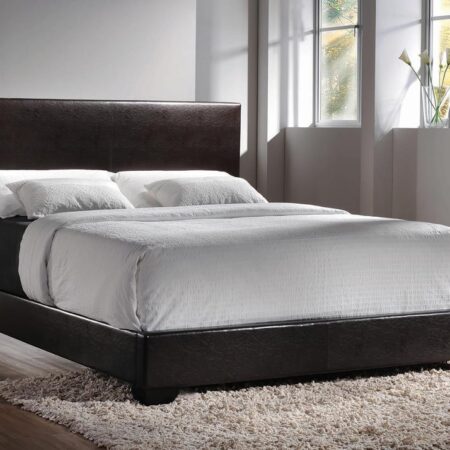 Conner Transitional Dark Brown Upholstered Queen Bed image
