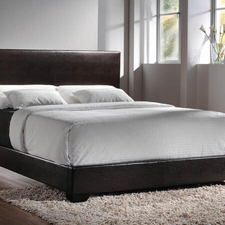 Conner Transitional Dark Brown Upholstered Queen Bed - Image 2