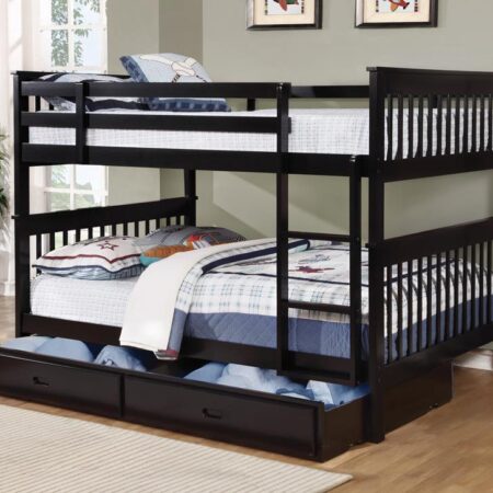 Chapman Traditional Black Full-over-Full Bunk Bed image