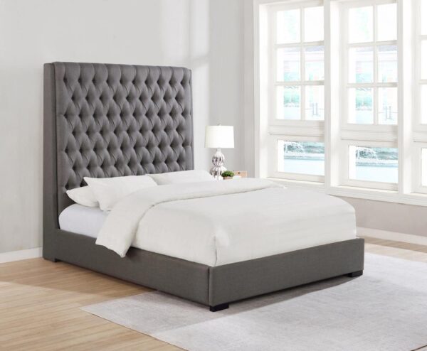 Camille Grey Upholstered Queen Bed image