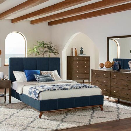 Charity Blue Upholstered King Bed image