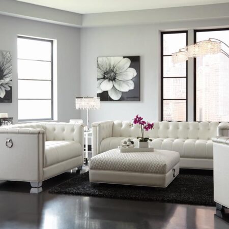 Chaviano Contemporary White Sofa - Image 2