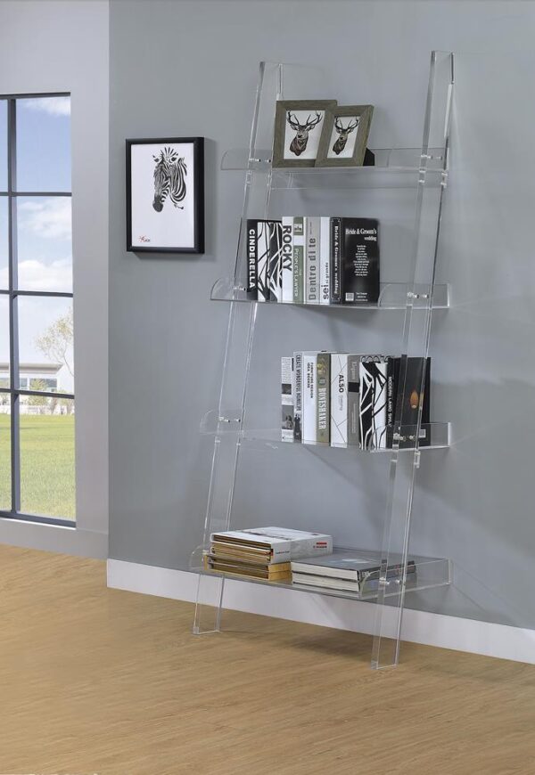 Amaturo Clear Acrylic Ladder Bookcase image