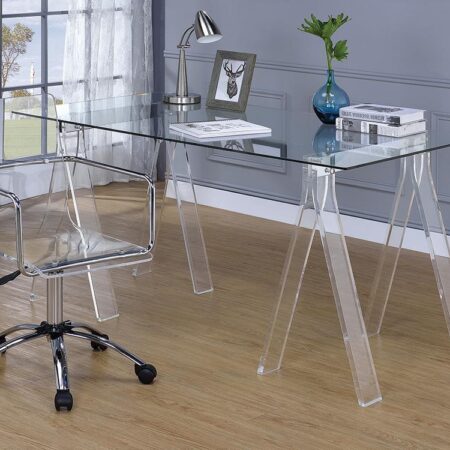 Amaturo Clear Acrylic Sawhorse Writing Desk image