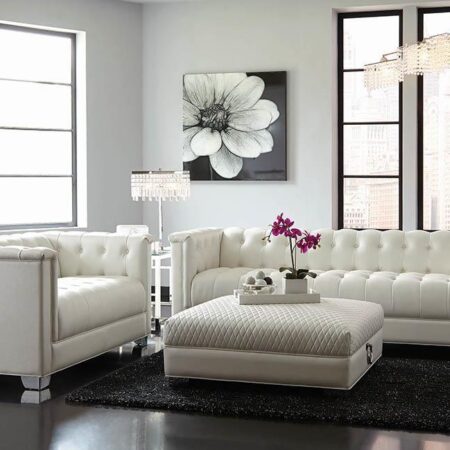 Chaviano Contemporary White Sofa image