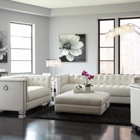 Chaviano Contemporary White Sofa - Image 5