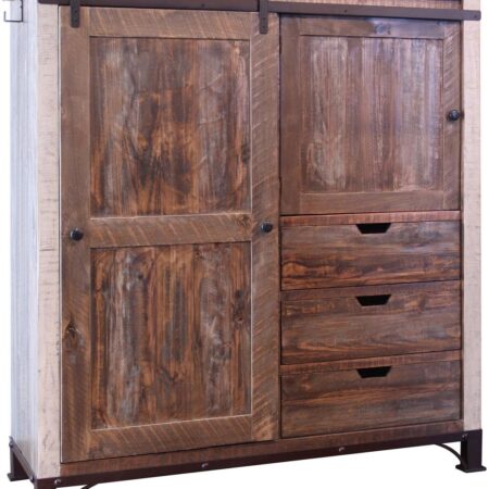 Antique 3 Drawer with 1 Sliding Door and 1 Gentleman's Chest in Multi Color image
