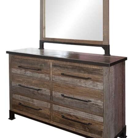 Antique Gray 6 Drawers Dresser in Gray/Brown - Image 2