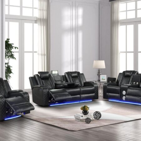 Benz Power Reclining Set in Black