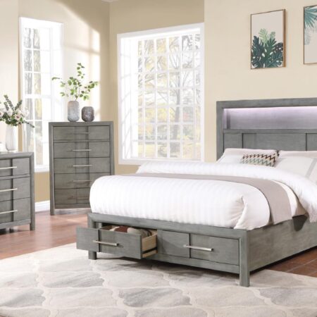 Kenzo Gray Storage Bedroom Set