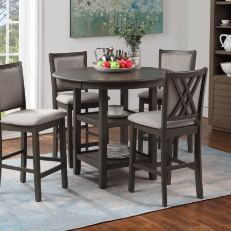 AMY 5 PC COUNTER DINING SET-GRAY