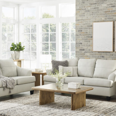 Genoa Leather Sofa and Loveseat Coconut