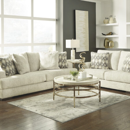 Caretti Sofa and Loveseat Parchment