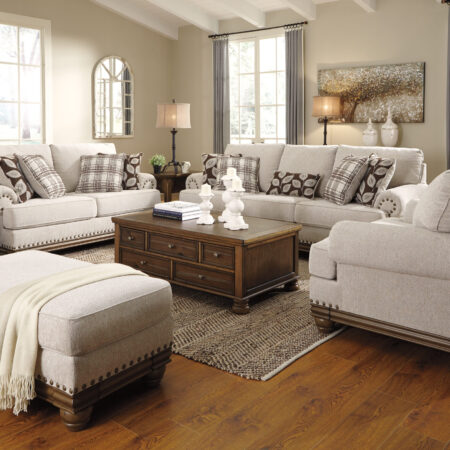 Harleson Sofa and Loveseat in Wheat Color
