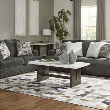 Karinne Sofa and Loveseat Smoke